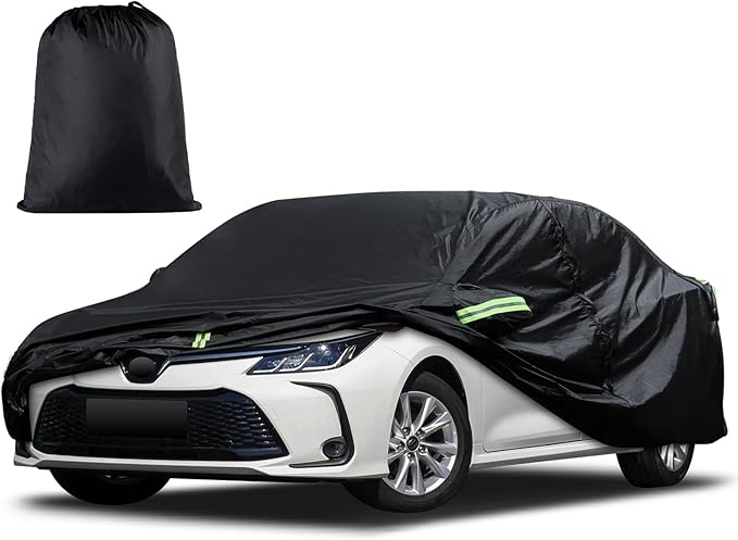 Car Cover Custom Fit for Toyota Corolla 2000-2025, Honda Civic 1991-2025, Waterproof All Weather Full Exterior Cover Rain Sun Protector Car Cover with Door Zipper