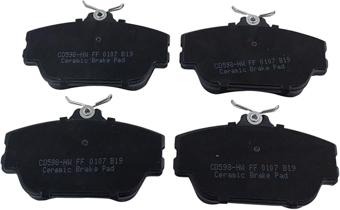 TRQ Front Brake Pads Ceramic Hardware Compatible with 1994-2007 Ford Taurus 1996-1997 Thunderbird 1995-2002 Lincoln Continental 1993-1998 Mark VIII 1996-1997 Mercury Cougar 2001-2005 Sable