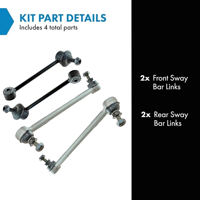 TRQ Front & Rear Sway Bar Stabilizer Link Set Compatible with 2008-2013 BMW 128i 135i 2006 325i 2007-2013 328i 330i 2009-2011 335d 335i 2011-2013 335is