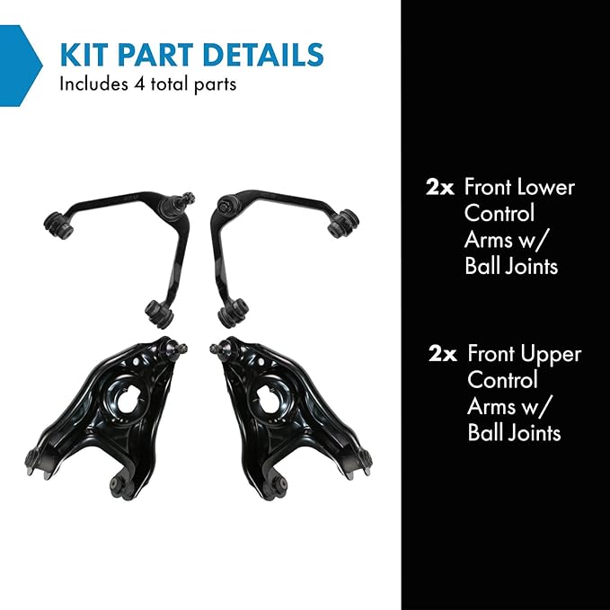 TRQ Front Control Arm with Ball Joint Set Compatible with 1999-2002 Ford Expedition 1999-2003 F-150 2004 F-150 Heritage 1999 F-250 2002 Lincoln Blackwood Navigator