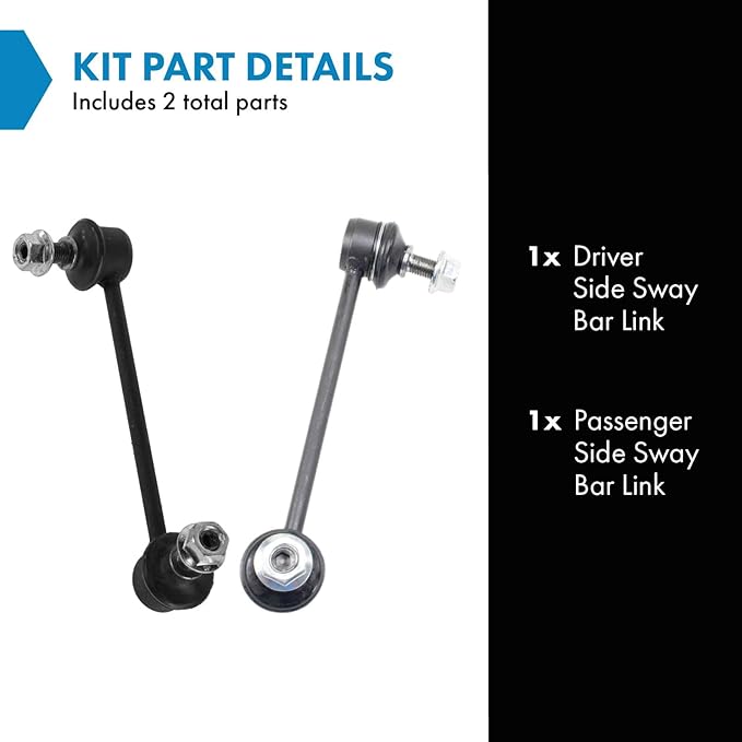 TRQ Driver & Passenger Side Sway Bar Stabilizer Link Set Compatible with 2006-2010 Ford Fusion 2007-2009 Lincoln MKZ 2006 Zephyr 2003-2013 Mazda 6 2006-2009 Mercury Milan 2003-2006 Mitsubishi Lancer