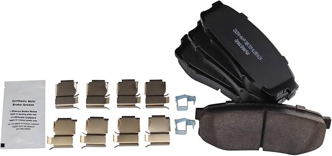 TRQ Rear Brake Pads Ceramic Hardware Compatible with 2008-2021 Lexus LX570 2008-2021 Toyota Land Cruiser 2008-2021 Sequoia 2007-2021 Tundra