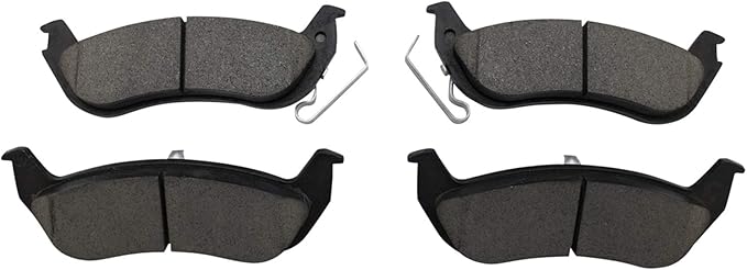 TRQ Rear Brake Pads Ceramic Hardware Compatible with 2003-2004 Lincoln Town Car 2003-2004 Mercury Grand Marquis 2003-2004 Marauder