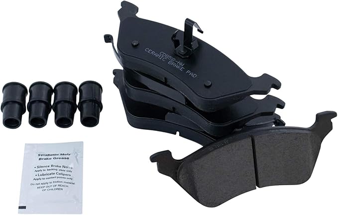 TRQ Rear Brake Pads Ceramic Compatible with 2001-2007 Chrysler Town Country 2001-2007 Dodge Caravan Grand Caravan