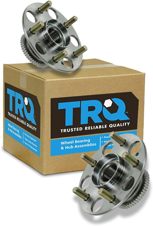 TRQ Rear Left and Right Wheel Bearing and Hub Assembly Set 2 Piece Compatible with 1998-2002 Honda Accord V6 3.0L with Rear Disc Brakes 2004-2005 Civic SI 1999-2003 Acura TL 2002-2006 RSX