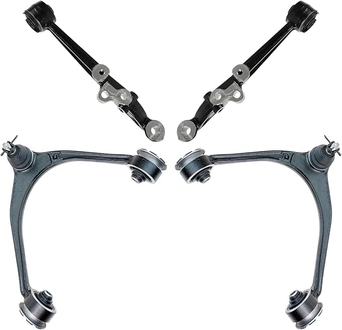 TRQ Front Upper and Lower Control Arm with Ball Joint Set 4 Piece Compatible with 1998-2005 Lexus GS300 1998-2000 GS400 2001-2005 GS430 2002-2010 SC430