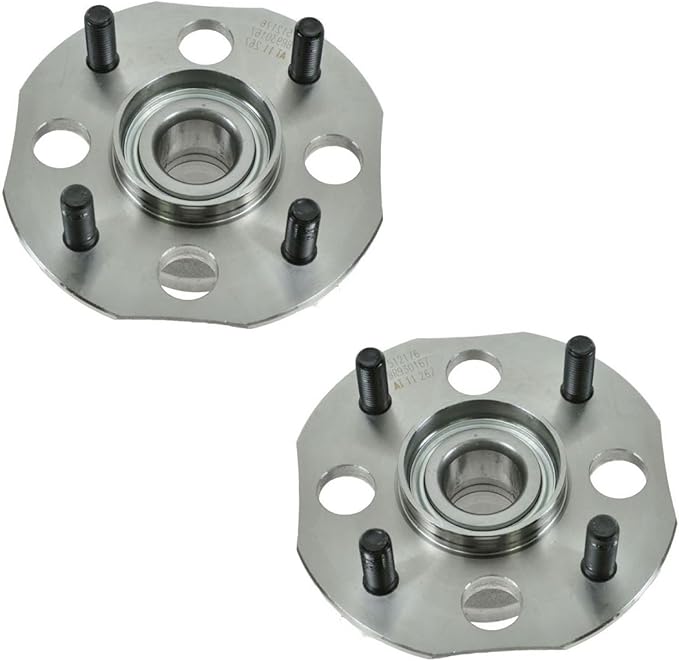 TRQ 2 Piece Rear Wheel Bearing & Hub Assembly Set Compatible with 1998-2002 Honda Accord