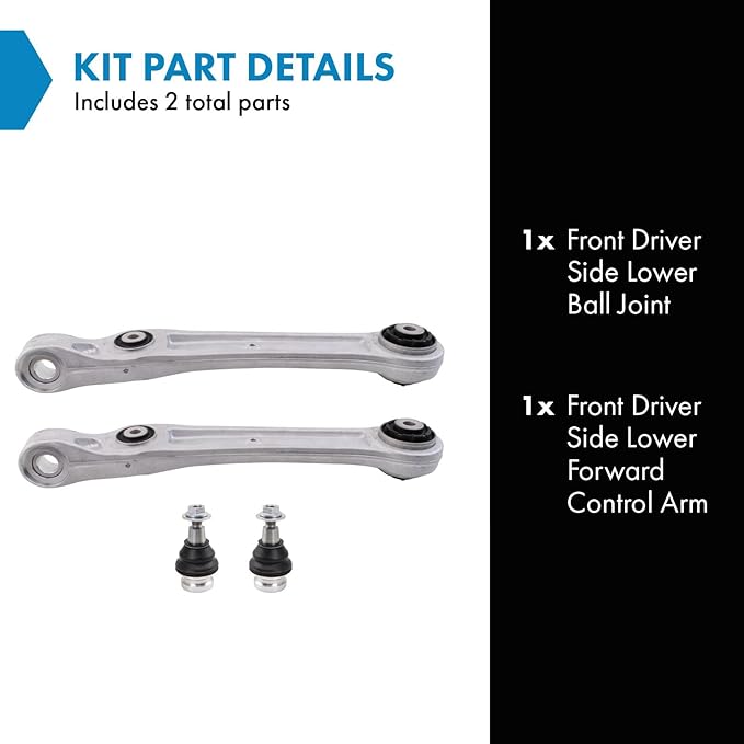 TRQ Front Left Lower Control Arm with Ball Joint Compatible with 2018-22 Audi Q5 SQ5 2019-22 A6 Quattro A7 Sportback 2020-22 A6 allroad Q5 PHEV S6 S7 Sportback 2021-22 Q5 Sportback SQ5 Sportback