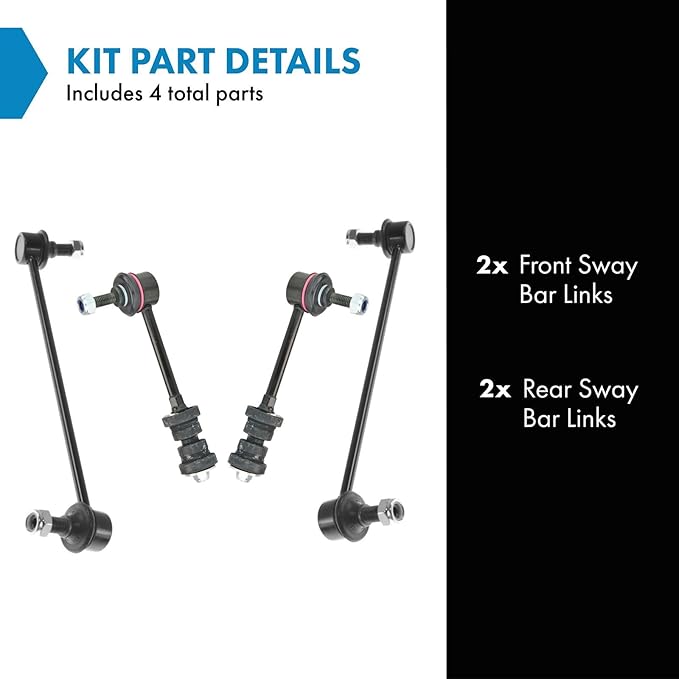 TRQ Front & Rear Sway Bar Stabilizer Link Set Compatible with 2012-2015 Chevrolet Captiva Sport 2008-2010 Saturn Vue 2007-2009 Suzuki XL-7