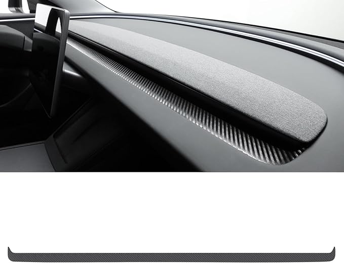 Betterhumz Car Dashboard Panel Trim for Tesla Model 3 M3 Highland 2026 2024 2025 Center Console Front Air Condition Vent Cover Sticker Moulding Tuning Accessories (Carbon Leather)