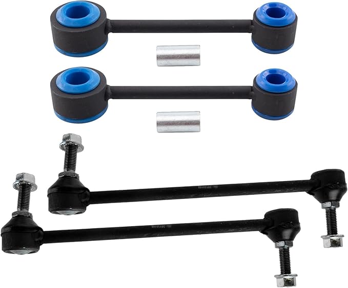 TRQ Front and Rear Sway Bar Link Set 4 Piece Compatible with 2005-2014 Ford Mustang with 22mm Diameter Rear Sway Bar