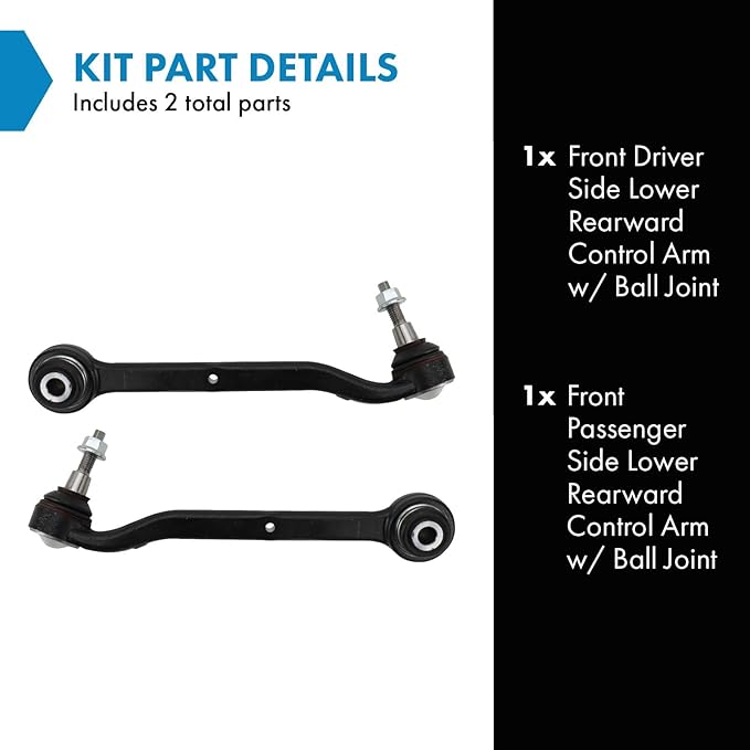 TRQ Front Left and Right Lower Control Arm with Ball Joint Set 2 Piece Compatible with 2015-2022 Ford Mustang