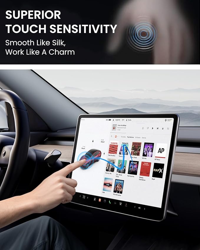 REEVAA 2026 Tesla Model Y Premium & Performance Screen Protector [Anti-Glare & No Fingerprint], 9H Tempered Glass for 2026 Model Y Premium & Performance, with Alignment Frame, Matte, 16 inch