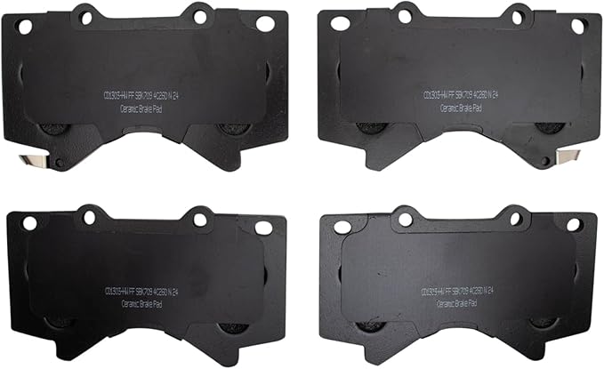 TRQ Front Brake Pads Ceramic Hardware Wear Sensor Compatible with 2008-2021 Lexus LX570 2008-2021 Toyota Land Cruiser 2008-2021 Sequoia 2007-2021 Tundra