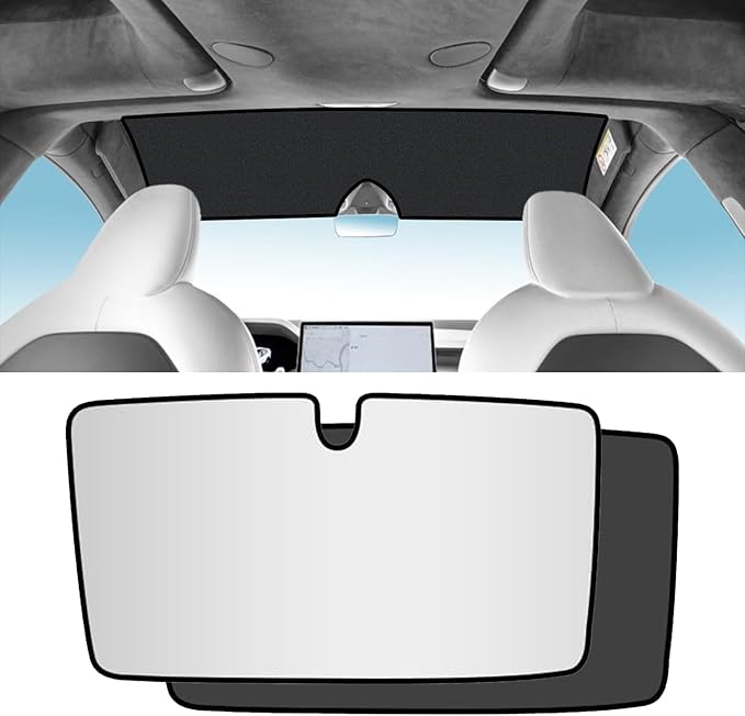 Roof Sunshade, Windshield Sunshade,Rear Windshield Sunshades,Glass Sunroof Shade UV Sun Blocking Heat Shade Comptatible with Tesla Model X (Windshield Sunshade 2022-2026)