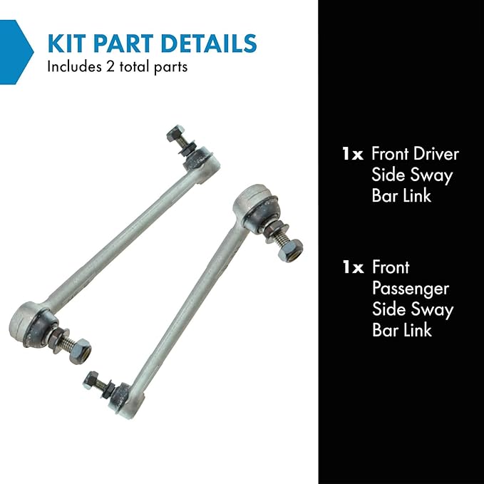 TRQ Front Driver and Passenger Side Sway Bar Link Set 2 Piece Compatible with 06 BMW 325i Sedan RWD 06 330i Sedan RWD 07-11 328i RWD 07-11 335i RWD 08-13 128i 08-13 135i 09-11 335d 11-13 335is