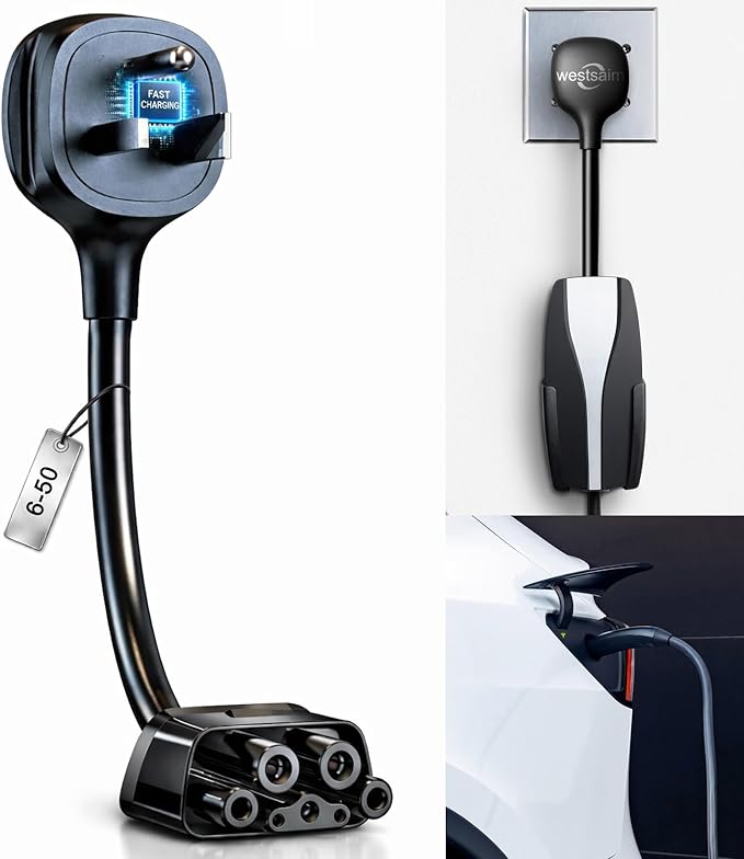 for Tesla NEMA 6-50 Adapter, Tesla Mobile Charger Adapter for Gen 2 and 3 ONLY, 240V Plug & 6-50 Outlet at 32 Amp 10-Inch