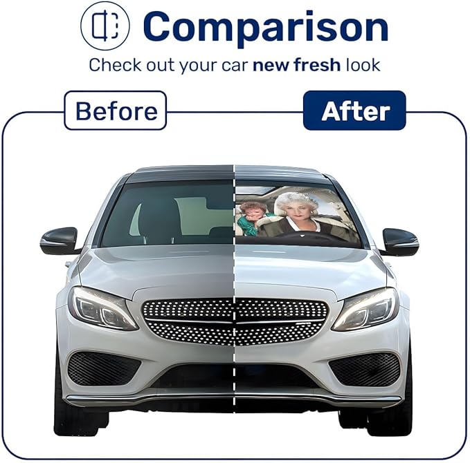 Horror Windshield Sun Shade for Car SUV Truck (55x30 Inches), Front Window Visor for Windows, Protector Blocks UV
