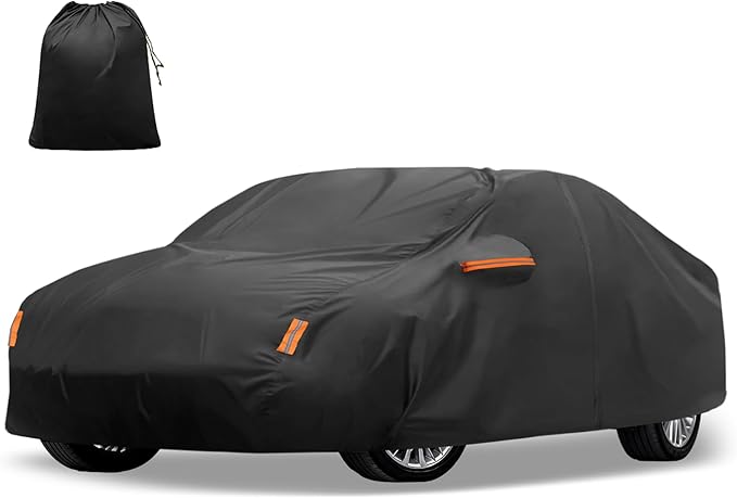 X AUTOHAUX Car Cover for Toyota Camry 2007-2022 210D-PU Outdoor Full Car Cover All Weather with Door Zipper for Waterproof Windproof Sun Rain Snow Protection