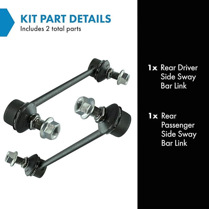 TRQ Rear Sway Bar Stabilizer Link Set Compatible with 2005-2009 Hyundai Tucson 2005-2010 Kia Sportage