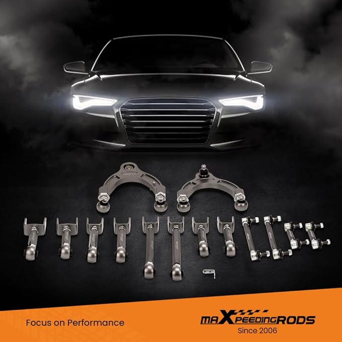 maXpeedingrods Suspension Control Arm Kit for Tesla Model 3/Model Y 2017-2023 Rear Toe Arm Trailing Control Arm Sway Bar End Links, Set of 14, Gray
