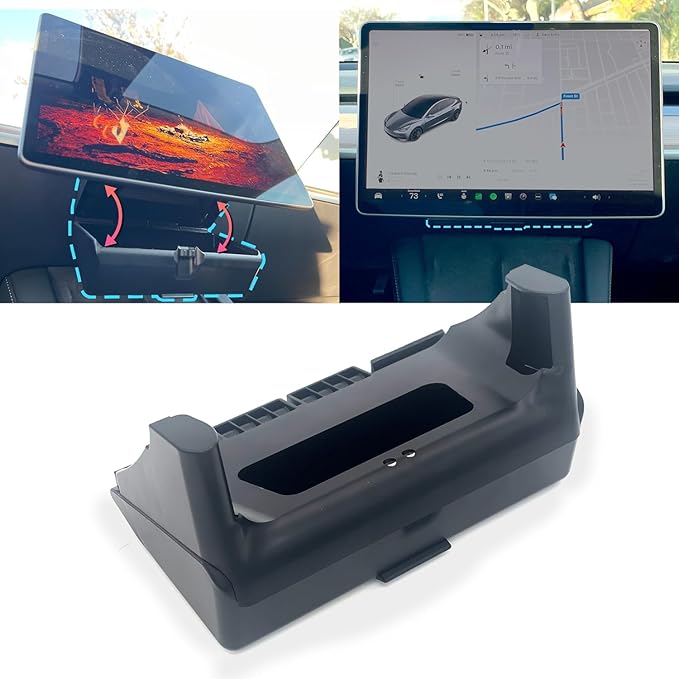 Sunglass Holder with Extra Under Screen Storage - Hidden Model 3 & Y Center Console Organizer. for Tesla 2024+ Model 3 & 2025+ Refreshed Model Y