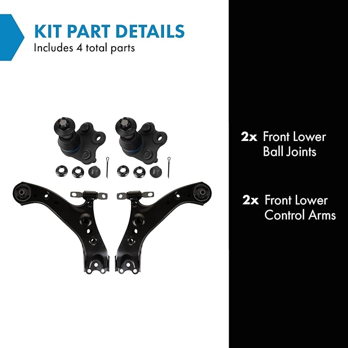 TRQ Front Left and Right Lower Control Arm with Ball Joint Set 4 Piece Compatible with 2019-2023 Toyota RAV4 2021-2023 RAV4 Prime 2021-2023 Venza
