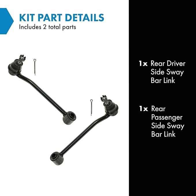 TRQ Rear Sway Bar Stabilizer Link Set Compatible with 1998-2003 Dodge Durango 1994-2002 Ram 2500 Ram 3500