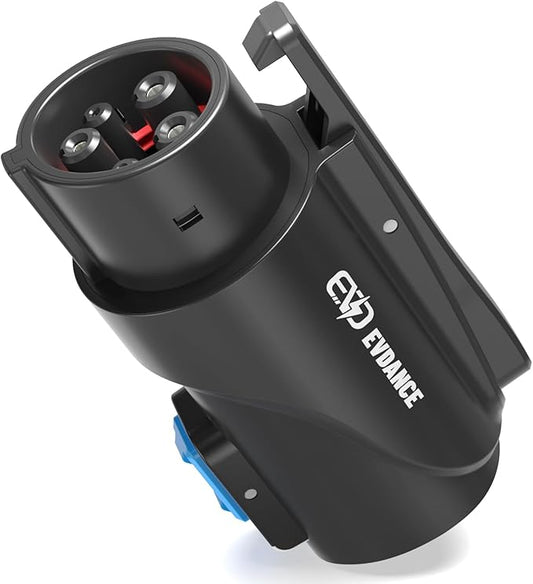 EVDANCE NACS to J1772 Charging Adapter - Max 80 Amp & 250V J1772 EV Adapter Compatible with Tesla High Powered Connectors Destination Chargers and Mobile Connectors (Black)