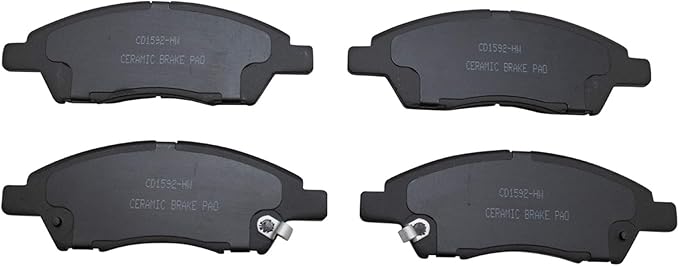 TRQ Front Brake Pads Ceramic Hardware Wear Sensor Compatible with 2012-2019 Nissan Versa 2014-2019 Versa Note 2015-2017 Micra