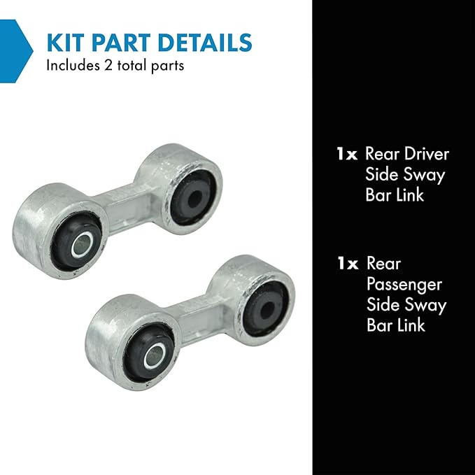 TRQ Rear Driver and Passenger Side Sway Bar Link Set 2 Piece Compatible with 87-92 BMW 735i 88-93 735iL 88-94 750iL 89-95 525i 89-93 535i 93-95 740i 93-94 740iL 96-02 Z3 91-93 M5 93 525iT 94-95 530i