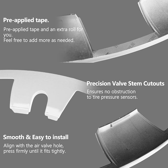 Wheel Rim Protect for Tesla Model Y 20" (2020-2024), Easy-Install Hubcaps Wheel Cover, Scratch-Resistant Car Tire Trim Rings, Stylish Design for Induction Wheels, Peal White 4Pcs Model Y Accessories
