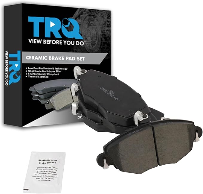 TRQ Front Brake Pads Ceramic Compatible with 2002-2008 Jaguar X-Type