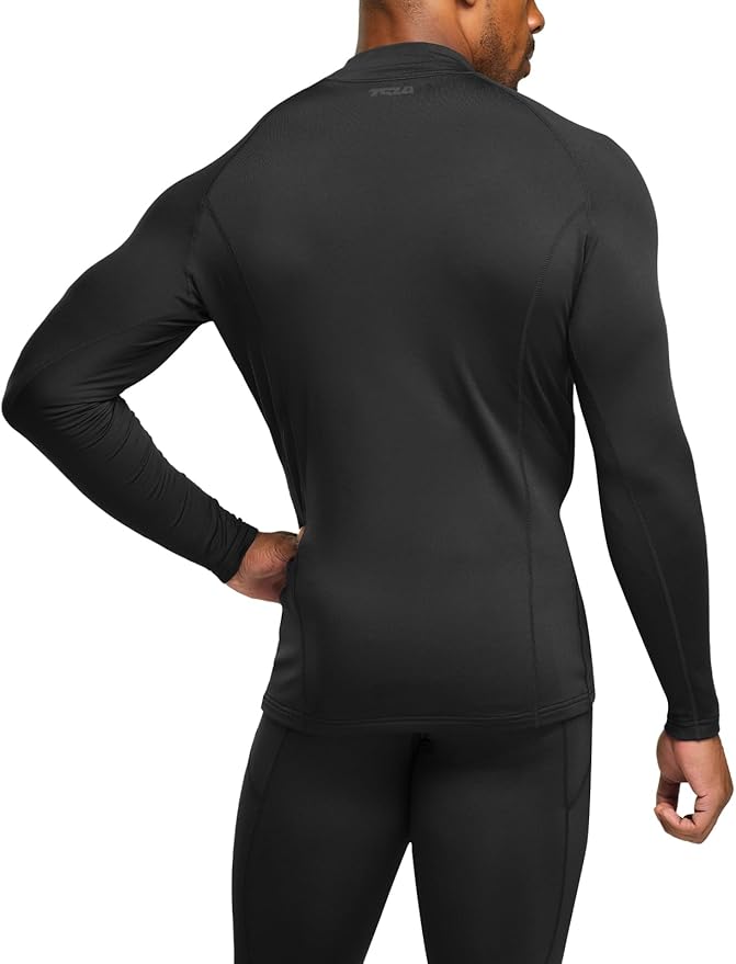 TSLA Men's Thermal Long Sleeve Compression Shirts, Mock/Turtleneck Winter Sports Running Base Layer Top