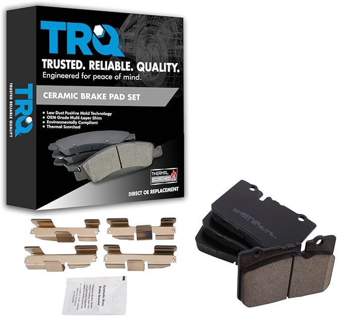 TRQ Front Brake Pads Ceramic Compatible with 1995-2000 Lexus LS400