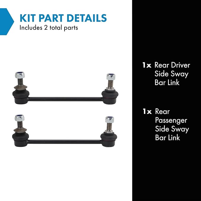 TRQ Rear Sway Bar Stabilizer Link Set Compatible with 2010-2017 BMW 535i GT 2011-2017 535i GT xDrive 2010-2015 550i GT 550i GT xDrive
