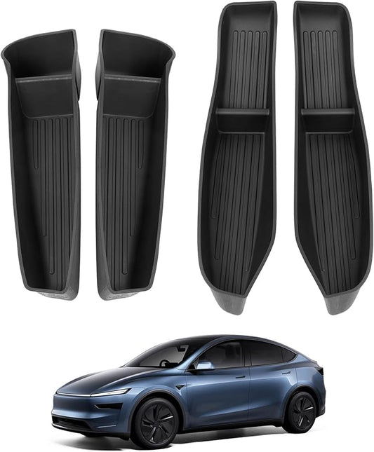 Car Door Side Storage Box for New Tesla Model Y Juniper 2025 2026 Accessories Front Rear Door Insert Tray Organizer Slot Storage Protector 4PCS