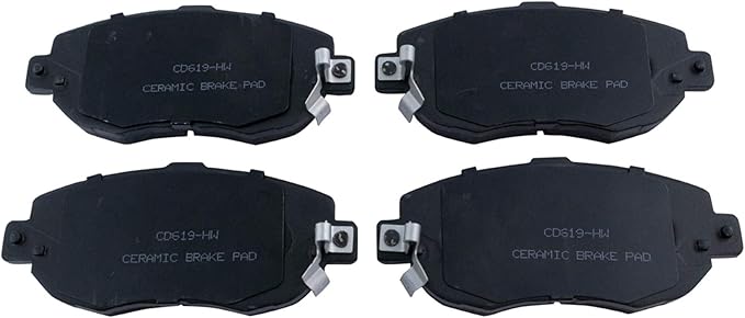 TRQ Front Brake Pads Ceramic Hardware Wear Sensor Compatible with 1993-2005 Lexus GS300 1998-2000 GS400 2001-2005 GS430 2001-2005 IS300 2002-2010 SC430 1993-1998 Toyota Supra