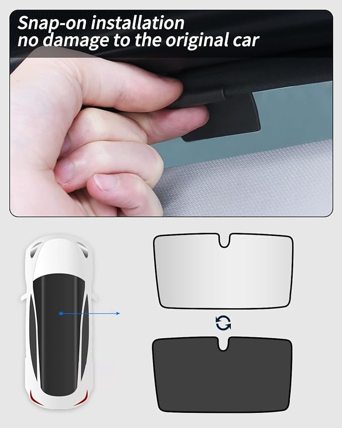 Roof Sunshade,Windshield Sunshade,Rear Windshield Sunshades,Glass Sunroof Shade UV Sun Blocking Heat Shade Comptatible with Tesla Model X