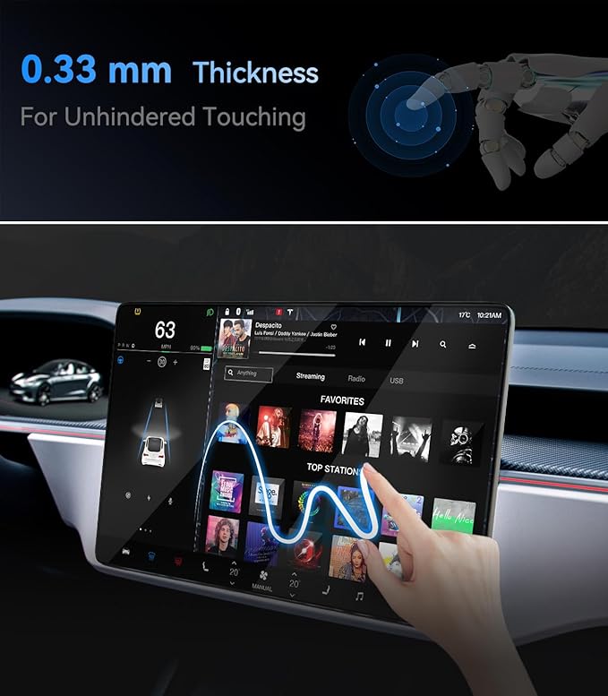 Tempered Glass Screen Protector for Tesla Model X (2022~2026)/ Tesla Model S (2021~2026), [9H & Anti-scratch & HD] Screen Protector with Alignment Frame for Tesla Model X/S Accessories- 2pcs