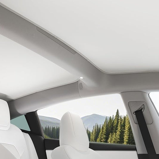 TPARTS Glass Roof Sunshade for Tesla Model 3 Highland 2024-2026(Premium/Performance) Foldable Sag-Free Sunroof Cover, Heat & UV Blocking Rapid Cooling Interior Accessories Set of 2 (Light Grey)