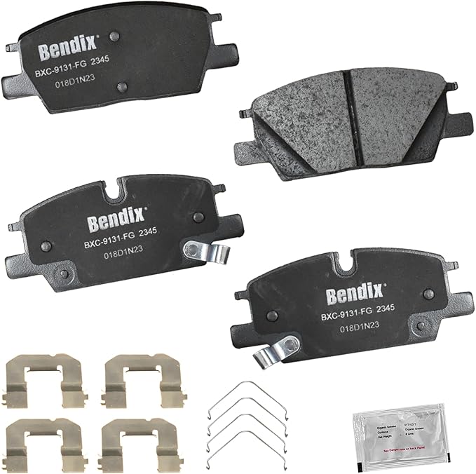 Bendix Priority1 CFC2345 Ceramic Front Brake Pads for Cadillac CT4 2021-2020, Chevrolet Equinox 2023-2021, Malibu 2023-2021, GMC Terrain 2022-2021