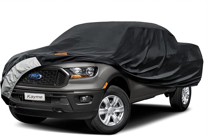 Kayme 7 Layers Truck Cover Fit Ford Ranger (2019-2025) Super Cab/Crew Cab Bed, Waterproof All Weather, Heavy Duty Outdoor Pickup Truck Cover Sun UV Rain Protection.