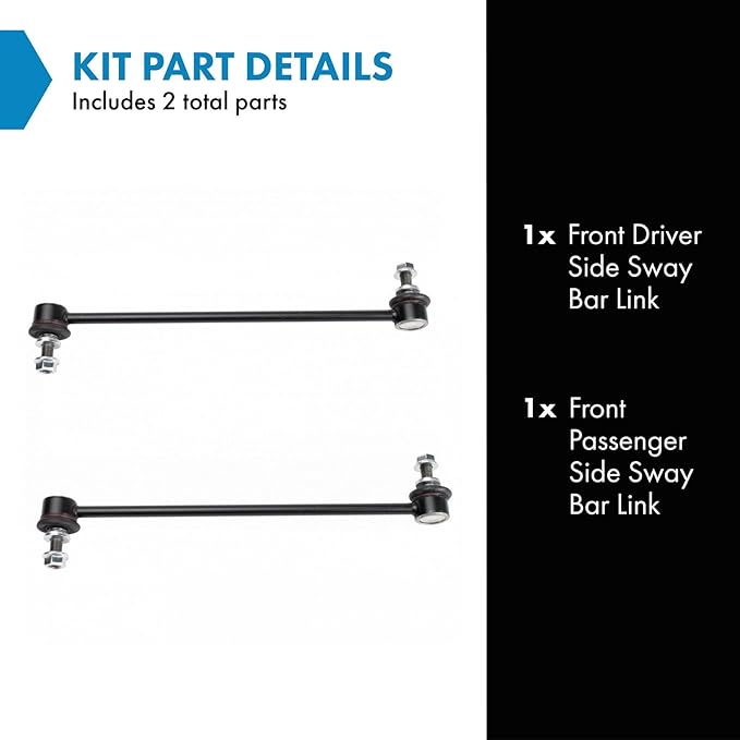 TRQ Front Driver and Passenger Side Sway Bar Link Set 2 Piece Compatible with 2017-2022 Honda CR-V