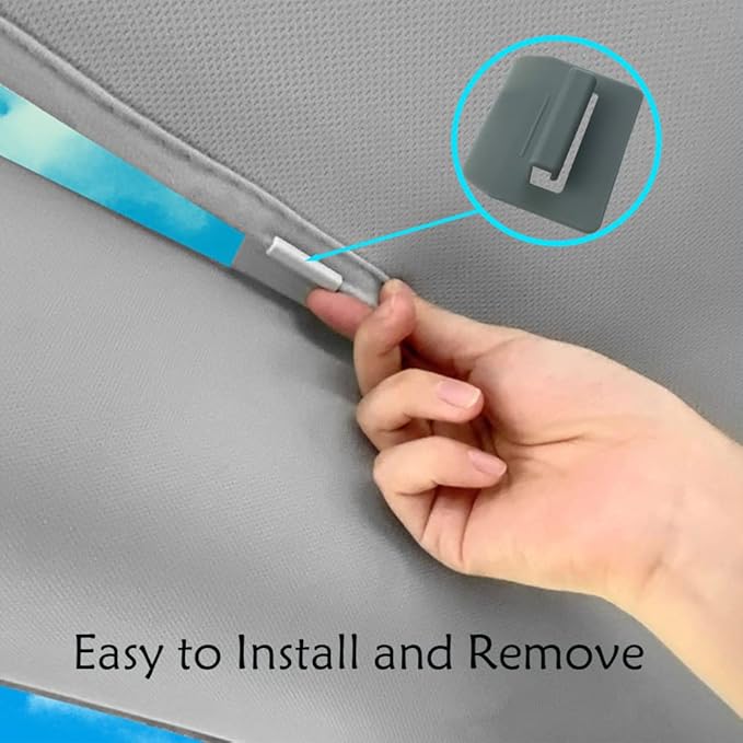 16 PCS Sunshade Clips Roof Shade Clips for Sunroof Compatible with Tesla Model 3 Model Y Roof Sun Shade Heat Shield Installation Accessories(Grey, Model 3)