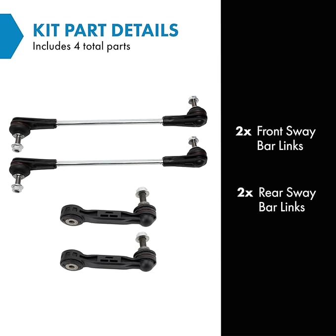 TRQ Front & Rear Sway Bar Stabilizer Link Set Compatible with 2016-2020 BMW X1 2018-2020 X2 2016 Mini Cooper Clubman 2017-2020 Cooper Countryman