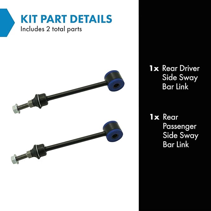 TRQ Rear Sway Bar Stabilizer Link Set Compatible with 2004-2007 Dodge Ram 1500 2004 Ram 2500 2004-2006 Ram 3500