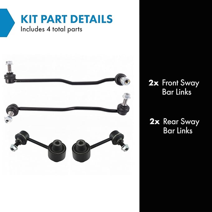 TRQ Front and Rear Sway Bar Link Set Compatible with 2015-2019 Subaru Legacy