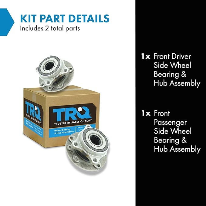 TRQ Front Left and Right Wheel Bearing and Hub Assembly Set 2 Piece Compatible with 2015-2017 Chrysler 200 2013-2016 Dodge Dart