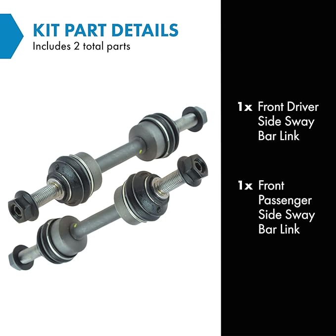 TRQ Front Driver and Passenger Side Sway Bar Link Set 2 Piece Compatible with 2009-2020 Ford F-150 Rear Wheel Drive 2007-2024 Expedition 2007-2024 Lincoln Navigator